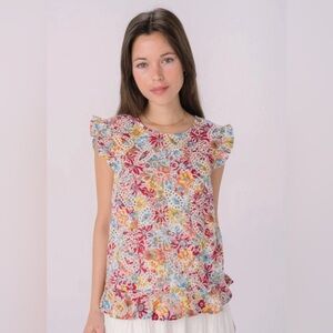 Solitaire Anthropologie floral top, size large